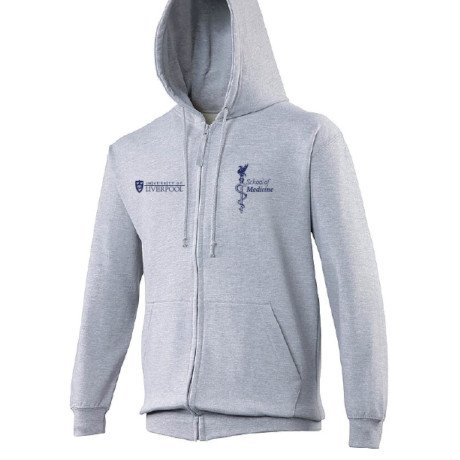 Picture of a grey hoodie with the logo of the University of Liverpool Medical School